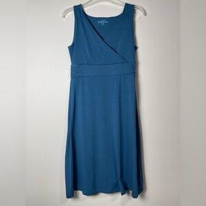 NWOT Eddie Bauer Blue Lily Crossover Midi Travel Dress